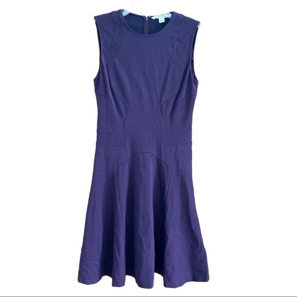 Diane Von Furstenberg Fit and Flare Dress Purple - Picture 1 of 6